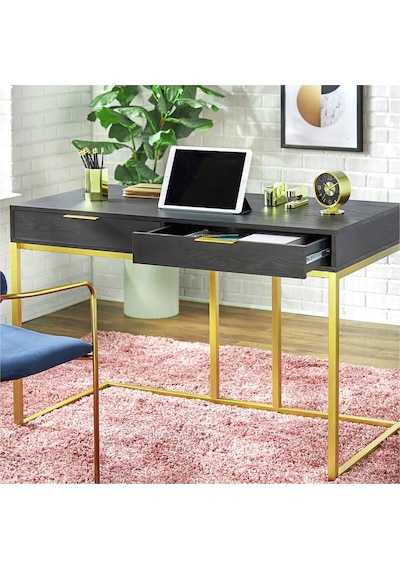 Wendy Gold Metal Siyah Çalışma Masası