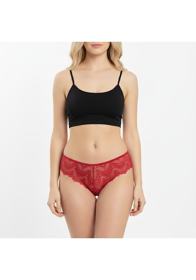 Kadın Dantelli Slip Külot Bb2045 Siyah