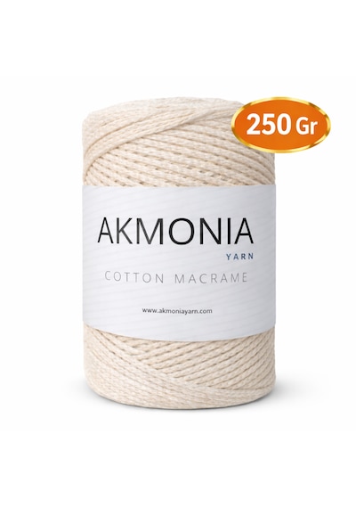 Akmonia Makrome İp 250 Gr 2mm Ekru