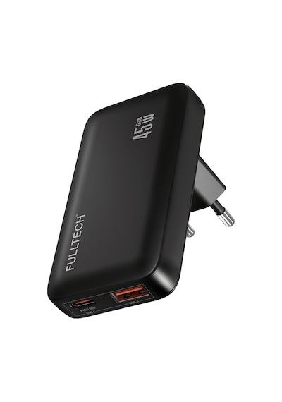 Fulltech Prime Slim Fc69 45w Gan Hızlı Şarj Adaptörü Usb-c + Usb-a Çift Port Şarj Cihazı