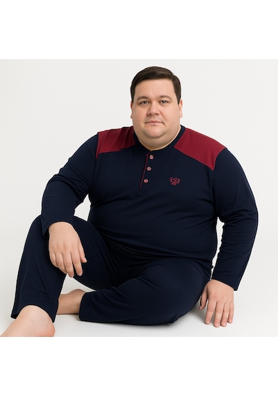 Mutlu City Erkek Yüksek Kalite İnterlok Penye Büyük Beden Pijama Takımı 18540 Lacivert - Bordo Mutlu City Erkek Yüksek Kalite İnterlok Penye Büyük Beden Pijama Takımı 18540 Lacivert - Bordo