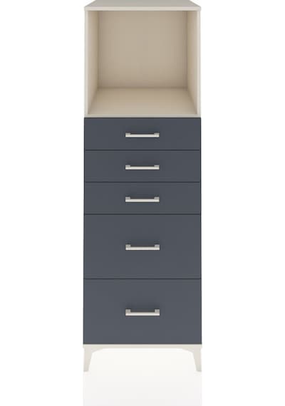 Kronos Dolap Tek Raflı 5 Çekmeceli 60x59x182 Aytaşı-antrasit Aytaşı