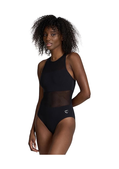 Arena Mesh Panels Swimsuit Vent Kadın Siyah Yüzücü Mayosu 006658500