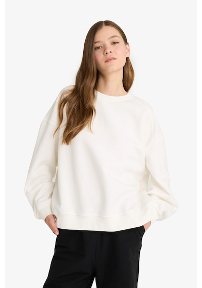 Defacto Oversıze Basıc Sweatshirt A4177AX23WN Beyaz