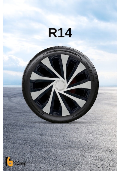 Lancia Thema 14'' İnç Jant Kapağı 4 Adet Siyah Gri C122