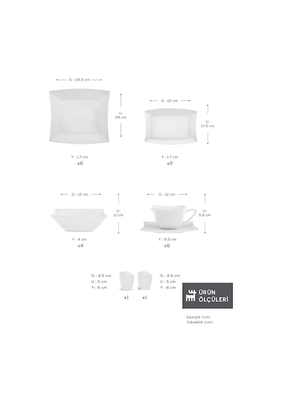 Karaca  Forever Bone Perfect White 32 Parça 6 Kişilik Kahvaltı Takımı