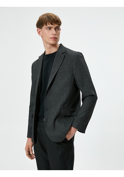 Koton Blazer Ceket Slim Fit Düğmeli Çift Cep Detaylı Mono Yaka Antrasit Desenli 4sam50001hw 4SAM50001HW9D3 Antrasit Koton Blazer Ceket Slim Fit Düğmeli Çift Cep Detaylı Mono Yaka Antrasit Desenli 4sam50001hw 4SAM50001HW9D3 Antrasit