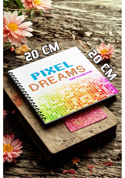 Pixel Dreams Skecth Book 20 X 20 Cm 50x50 Kareli Pixel Art, Eskiz, Çizim Ve Boyama Kitabı