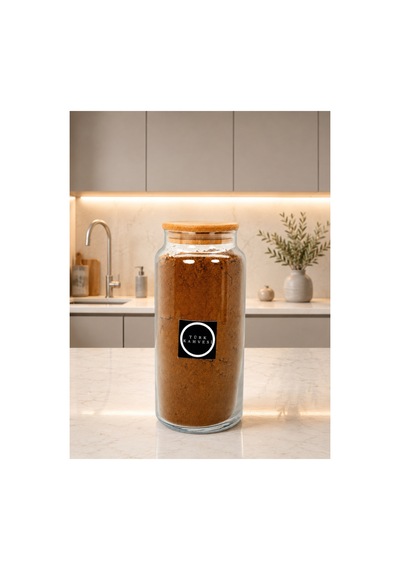 2'li Ahşap Vakum Kapaklı Türk Kahvesi Şeker Cam Saklama Kavanozu 1400 Ml Etiket Hediyeli Çok Renkli