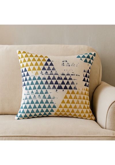 Geometrik Üçgen Desenli Modern Kırlent Kılıfı 45 x 45