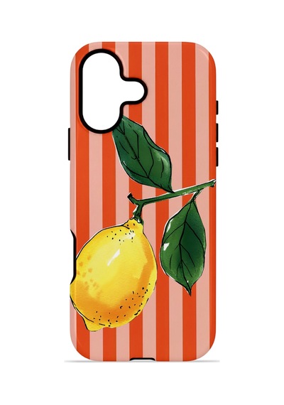 Apple iPhone Uyumlu 17 Vorian Çift Katmanlı Magsafe Kılıf Sicilian Lemon Red Stripe