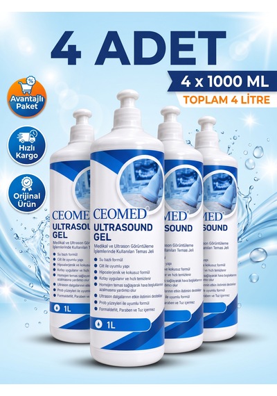 Ceomed 4 Adet X 1 Litre Görüntüleme Jeli - Paraben Ve Tuz Içermez