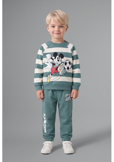 Defacto Disney Mickey Baskılı Uzun Kollu Üst Lastikli Paça Alt 2li Eşofman Takımı Erkek Bebek I3538a526wngn501 Yeşil-gn501
