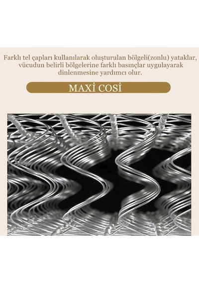 Babyhopeankara Maxi Cosi Gold 100X200 Ortopedik Yaylı Yatak Tek Kişilik Yatak