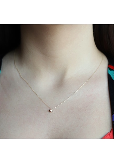 14 Ayar Sarı Altın Yusufcuk Hayvan Figürlü Kolye