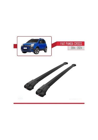 Fiat Panda Cross 2014 Ve Sonrası İle Uyumlu Ace-1 Ara Atkı Tavan Barı Siyah