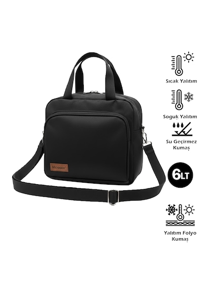 Microcase Tek Kişilik Termal Günlük Kamp Piknik İçin Yemek İçecek Taşıma Çantası 6 Lt Al5428 Siyah