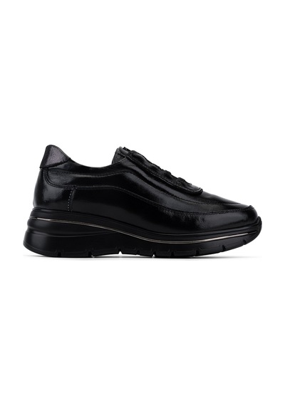Tamer Tanca Kadın Hakiki Deri Siyah Kırışık Rugan Sneakers & Spor Ayakkabı 298 3215 Bn Ayk Y26 Sıyah Krsk Rgn