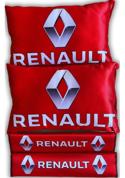 Renault Uyumlu Dijital Baskı Kırmızı Araç Seyahat Boyun Yastık