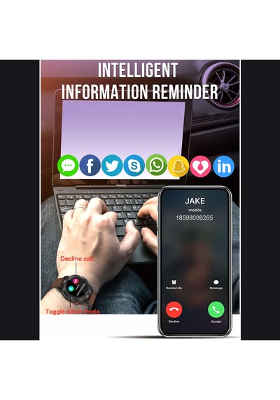 Samdoo Cross Akıllı Saat, Kalp Ritmi Ve Sağlık Takibi, Ter Dayanıklı Silikon Kordon, 1.3" Dokunmatik Ekran, İos/android Uyumlu