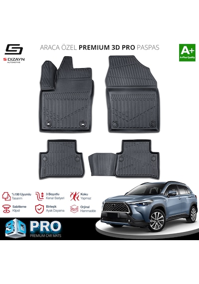 Toyota Corolla Cross 3d Pro Havuzlu Paspas 2022 Üzeri A+ Kalite