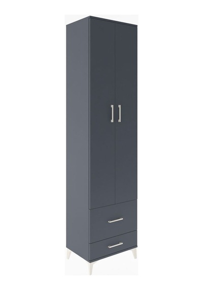 Hyperion Dolap 5 Raflı 2 Çekmeceli 2 Kapaklı 60x44x243 Antrasit-antrasit Antrasit