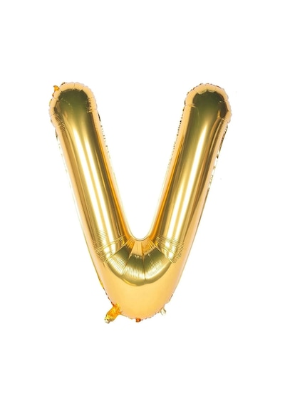 Folyo V Harfi Balon 100 Cm Gold Altın Büyük Boy 40inc Folyo Balon