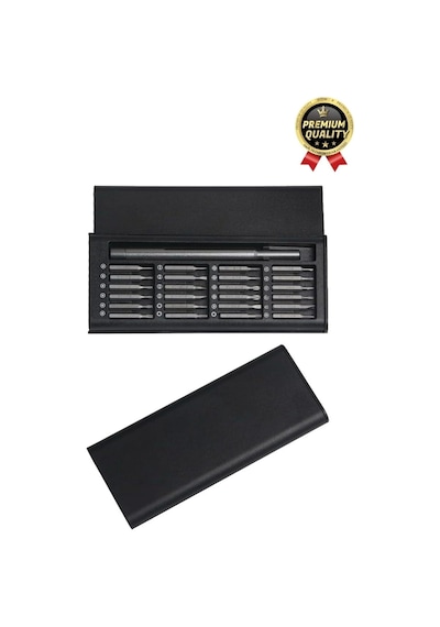 Premium Seri Kaliteli Kutulu Ergonomik Saatçi Bilgisayar Hassas Taşınabilir 25 Parça Tornavida Seti