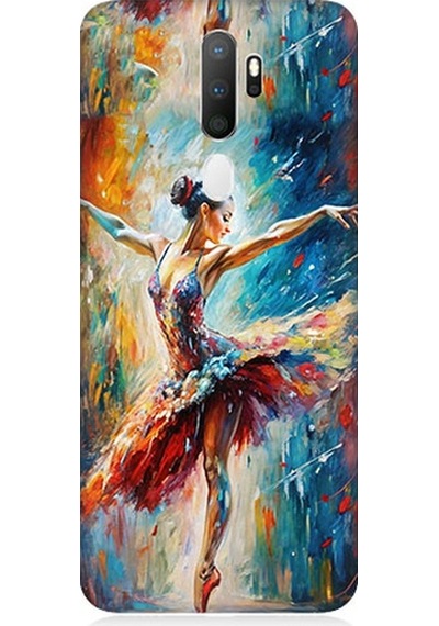 Oppo A9 2020 Uyumlu Soyut Balerin Desenli Silikon Kılıf