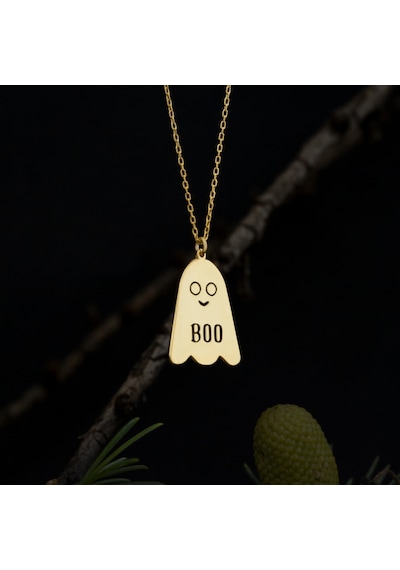 Boo Hayalet Gümüş Kolye