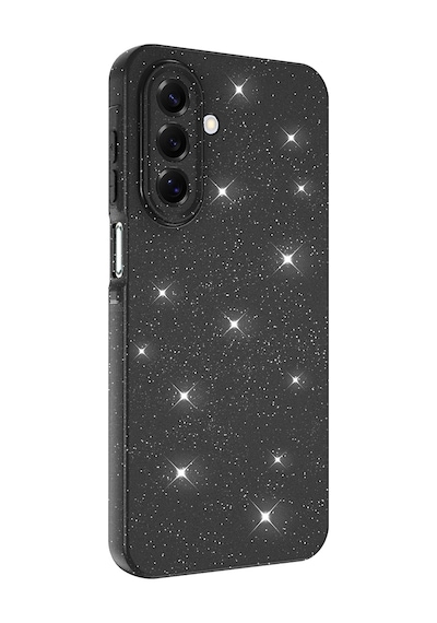 Galaxy Uyumlu A17 Kılıf Kamera Korumalı Simli Lüks Sys Koton Kapak - Mor Mor