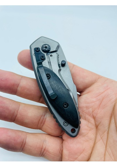 Sibirya Marka Siyah Ahşap Kasa Metal Kamp Bıçak //15cm-s15 Gri - Siyah