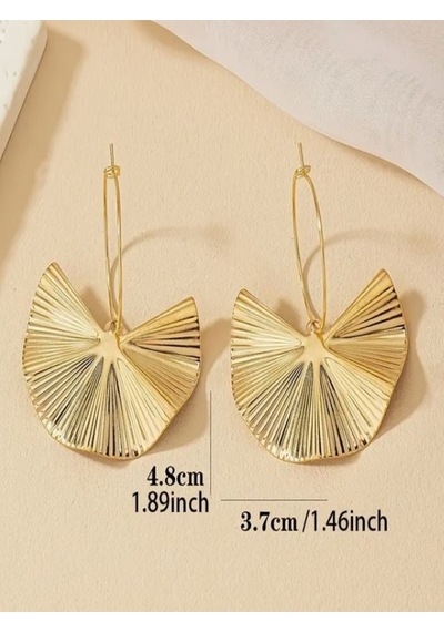 Boho Yelpaze Küpe Altın