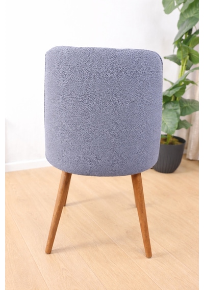 Mutfak Sandalye Kılıfı-büyük Oval Likral Kum Desen Yıkanabilir Lastikli Sandalye Örtüsü Chair Cover Antrasit