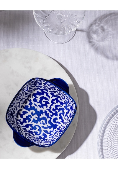 Madame Coco Reve Bleu Reneta Kare Tabak - 17 Cm - Mavi/beyaz 8684427225752 Çok Renkli
