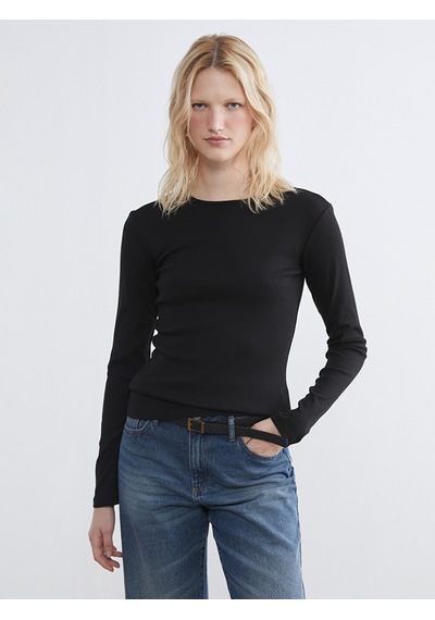 Lcwaıkıkı Basic Siyah Bisiklet Yaka Kadın Body