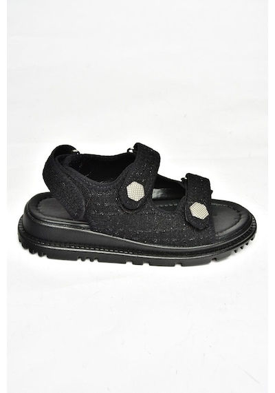 Fox Shoess267122004 Siyah Kumaş Kadın Sandalet Siyah