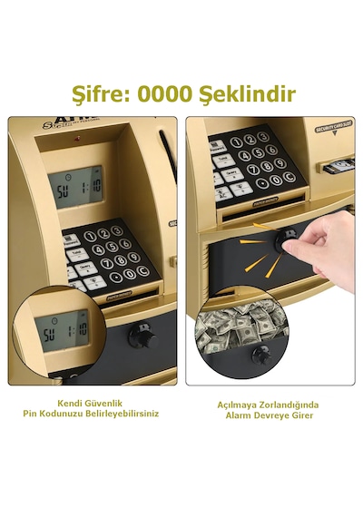 Monozone Şifreli Kumbara Atm Şekilli Eğitici Hesap Makinesi Sesli