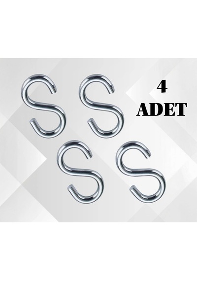 Çinko İle İşlenmiş 316 Paslanmaz Çelik Krom S Kanca, 6 Mm 4 Adet Her Türlü Amaç İçin Kullanılır Diğer