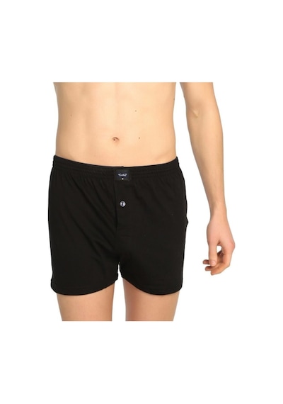 Erkek Penye Düğmeli Siyah Boxer 1'li Paket Siyah Erkek Penye Düğmeli Siyah Boxer 1'li Paket Siyah