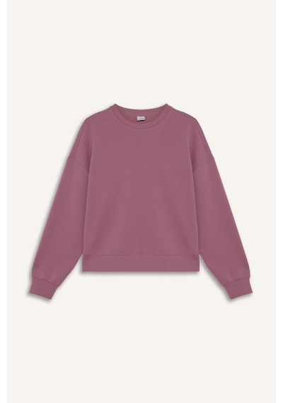 Defacto Defactofit Oversize Geniş Kalıp Bisiklet Yaka Modal Sporcu Sweatshirt E8954ax25aubr95 Bordo