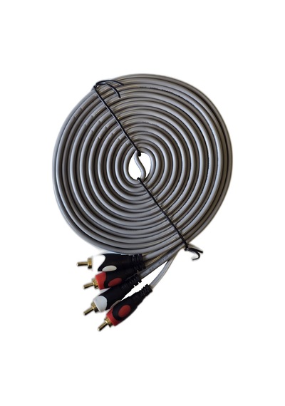 2 Rca 2 Rca Stereo Ses Kablosu 5m Amfi Tv Hoparlör Ses Sistemi Bağlantı Kablosu Gri