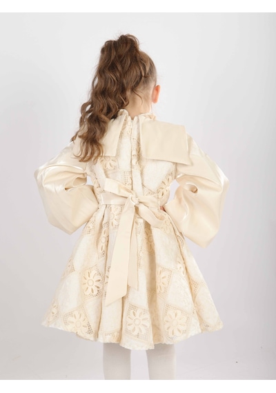 Xo Kids Kız Çocuk Elbise 2-6 Yaş 26470 Bej