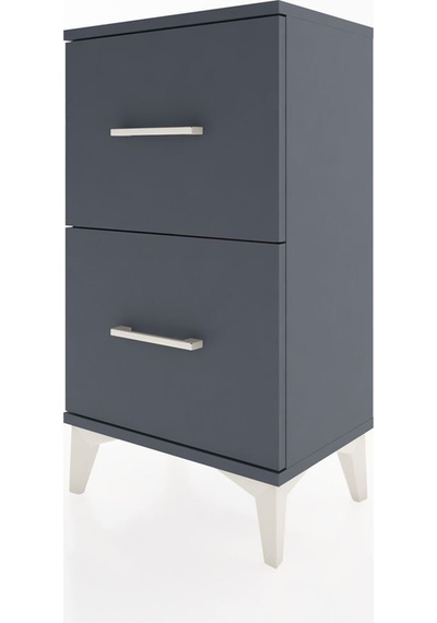 Arges Komodin 2 Çekmeceli 44x30x80 Antrasit-antrasit Antrasit