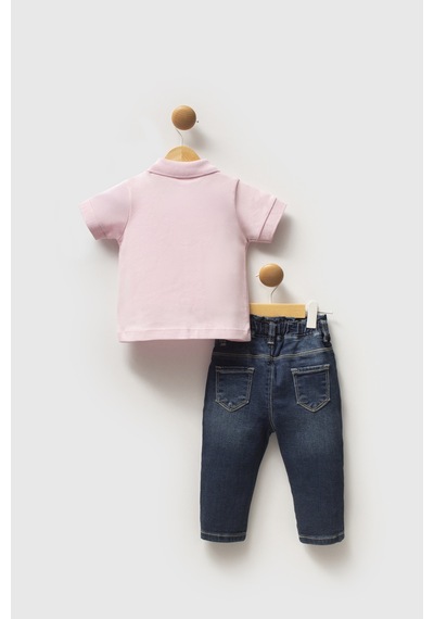 U.S. Polo Assn. Kız Bebek Toz Pembe Polo Yaka Tişört Jean Pantolon Takım 2'li 50322910-VR050 U.S. Polo Assn. Kız Bebek Toz Pembe Polo Yaka Tişört Jean Pantolon Takım 2'li 50322910-VR050