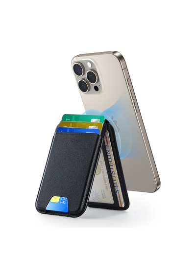 Halolock Vegan Leather Wallet Stand Standlı Cüzdan Siyah