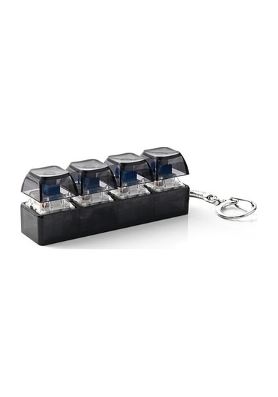 Rgb Klavye Fidget Oyuncak Anahtarlık, 4 Düğmeli Ve Renkli Led Işıklı, Stres Giderme, Evde Odaklanma Ve Eğlence İçin Taşınabilir Abs Clicker, Ofis, Şeffaf Beyaz