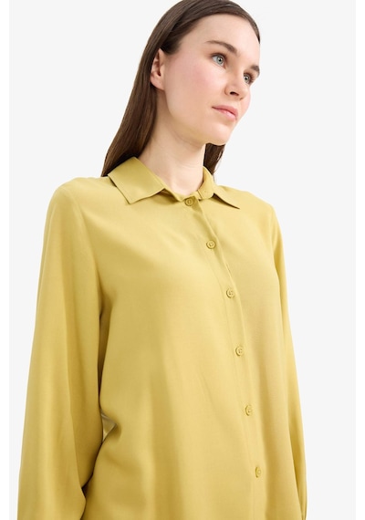 DeFacto Regular Fit Basic Düz Viskon Uzun Kollu Gömlek Tunik D7352AX25SPGN198 DeFacto Regular Fit Basic Düz Viskon Uzun Kollu Gömlek Tunik D7352AX25SPGN198
