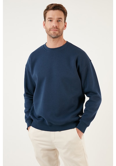 Buratti Regular Fit Bisiklet Yaka Pamuklu Içi Tüylü Yumuşak Şardonlu Erkek Sweat 5905255 Indigo