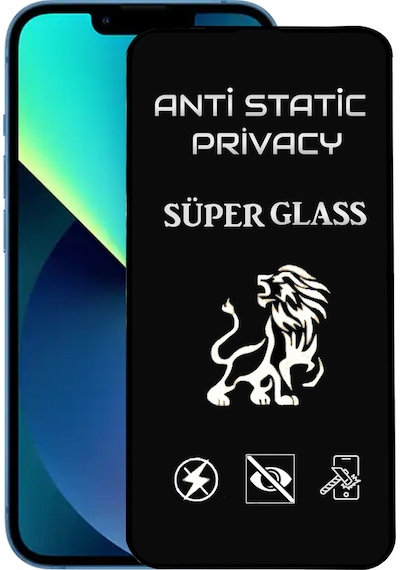 Apple Uyumlu   iPhone 13 Tam Kaplayan Anti Statik Hayalet Süper Cam Ekran Koruyucu